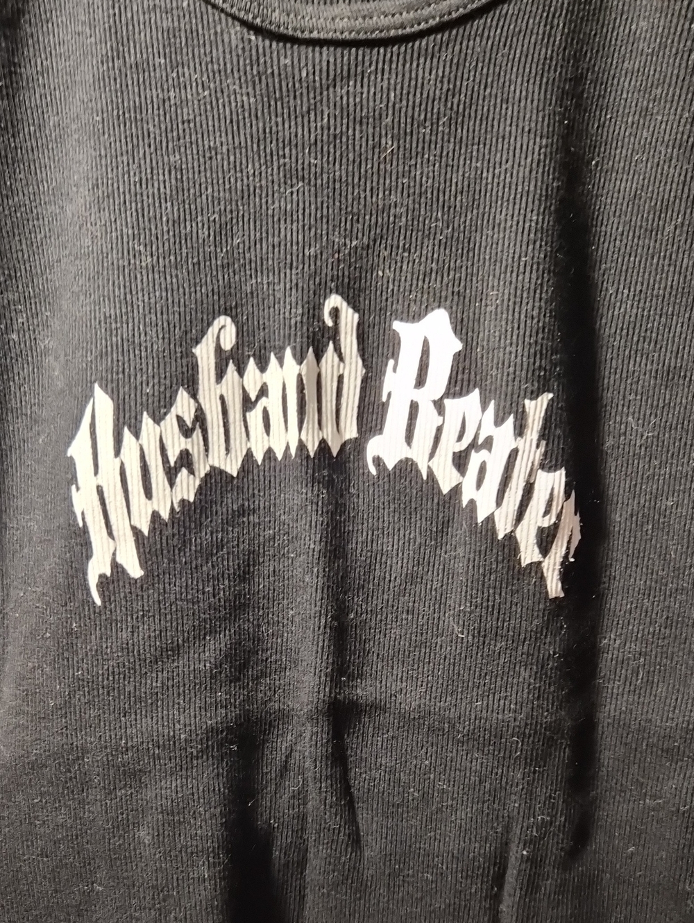 Black 'Husband Beater' Graphic Shirt